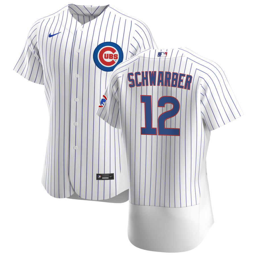 Chicago Cubs 12 Kyle Schwarber Men Nike White Home 2020 Authentic Player Jersey